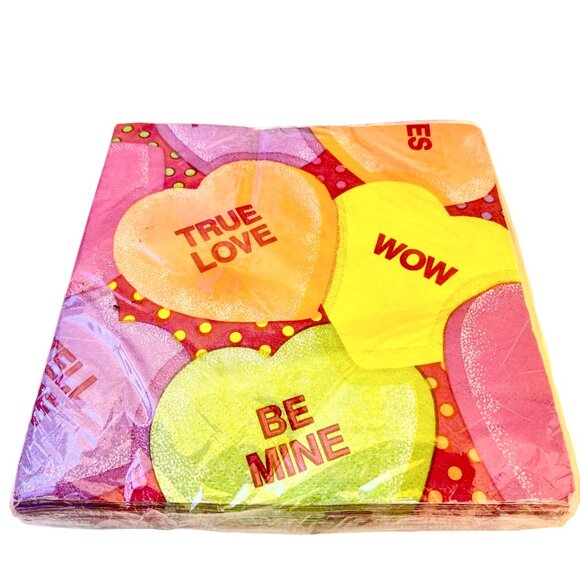 Valentine's Day Paper Luncheon Napkins SWEET TALK Creative Expressions USA 39 ct - Picture 3 of 7